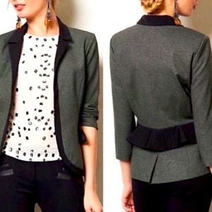 Anthropologie Cartonnier Hadley Tuxedo Peplum Blazer